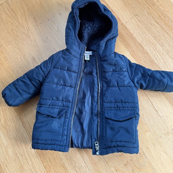 Navy Baby Hooded Winter Jacket | 3-6M - Picture 1 of 3